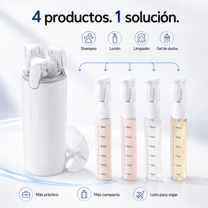 Dispensador de Viaje 4 en 1 Antifugas